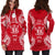 Niue Polynesian Hoodie Dress Map Red White - Polynesian Pride