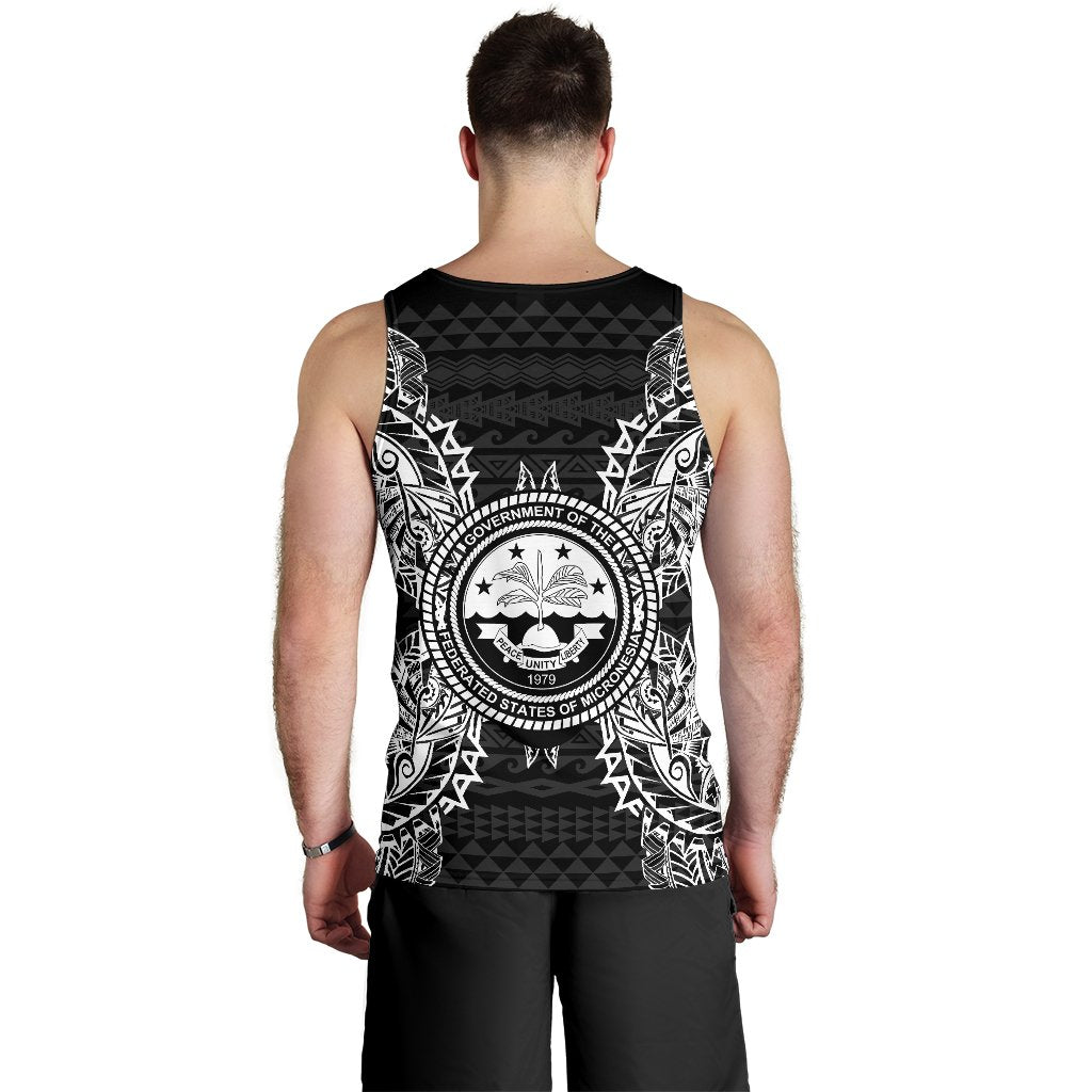 Federated States Of Micronesian Men Tank Top Map Black - Polynesian Pride