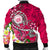 Hawaii Polynesian Men's Bomber Jacket - Hawaii Seal With Turtle Plumeria (Pink) - Polynesian Pride