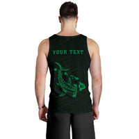 Hawaii Kakau Polynesian Hammerhead Shark Personalized Men's Tank Top - Green - Polynesian Pride