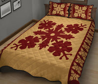 Hawaiian Quilt Pattern Hibiscus Nice Quilt Bed Set - Polynesian Pride