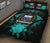 Samoa Polynesian Quilt Bed Set Hibiscus Turquoise - Polynesian Pride