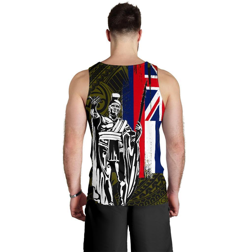 Hawaii King Flag Polynesian Men's Tank Top - Yellow - Polynesian Pride