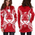 Pohnpei Polynesian Hoodie Dress Map Red White - Polynesian Pride