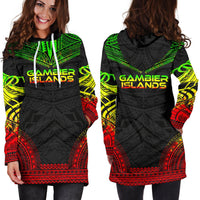 Gambier Islands Women's Hoodie Dress - Polynesian Reggae Chief - Polynesian Pride