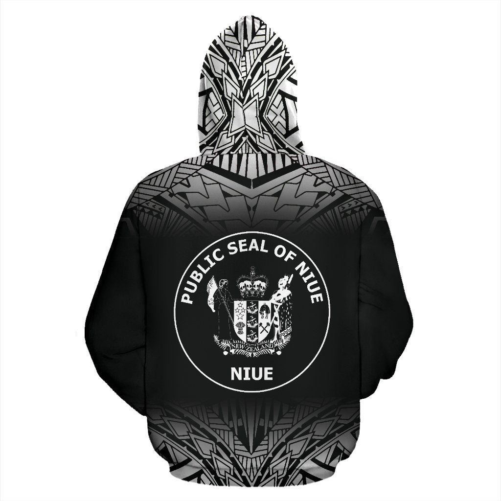 Niue All Over Zip up Hoodie Fog Black Style - Polynesian Pride