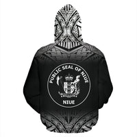 Niue All Over Zip up Hoodie Fog Black Style - Polynesian Pride