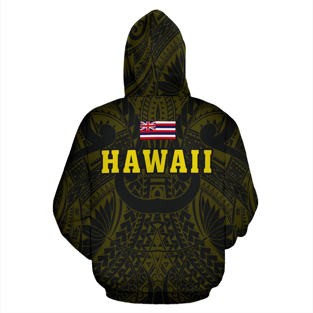 Polynesian Kamapuaa Flag of Hawaii Hoodie Yellow Hawaiian Mythology Style - Polynesian Pride