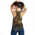 Samoa Polynesian Racerback Tank (Women) - Gold Turtle Flowing - Polynesian Pride