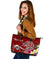 Tahiti Custom Personalised Large Leather Tote Bag - Turtle Plumeria (Red) - Polynesian Pride