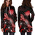 Nauru Polynesian Hoodie Dress - Turtle With Blooming Hibiscus Red - Polynesian Pride