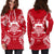 Tuvalu Polynesian Hoodie Dress Map Red White - Polynesian Pride