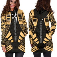 Gambier Islands Hoodie Dress - Polynesian Tattoo Gold - Polynesian Pride