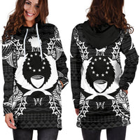 Pohnpei Polynesian Hoodie Dress Map Black - Polynesian Pride