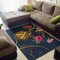 Hawaii Polynesian Turtle Hibiscus Plumeria Rug - Nane Style - Polynesian Pride