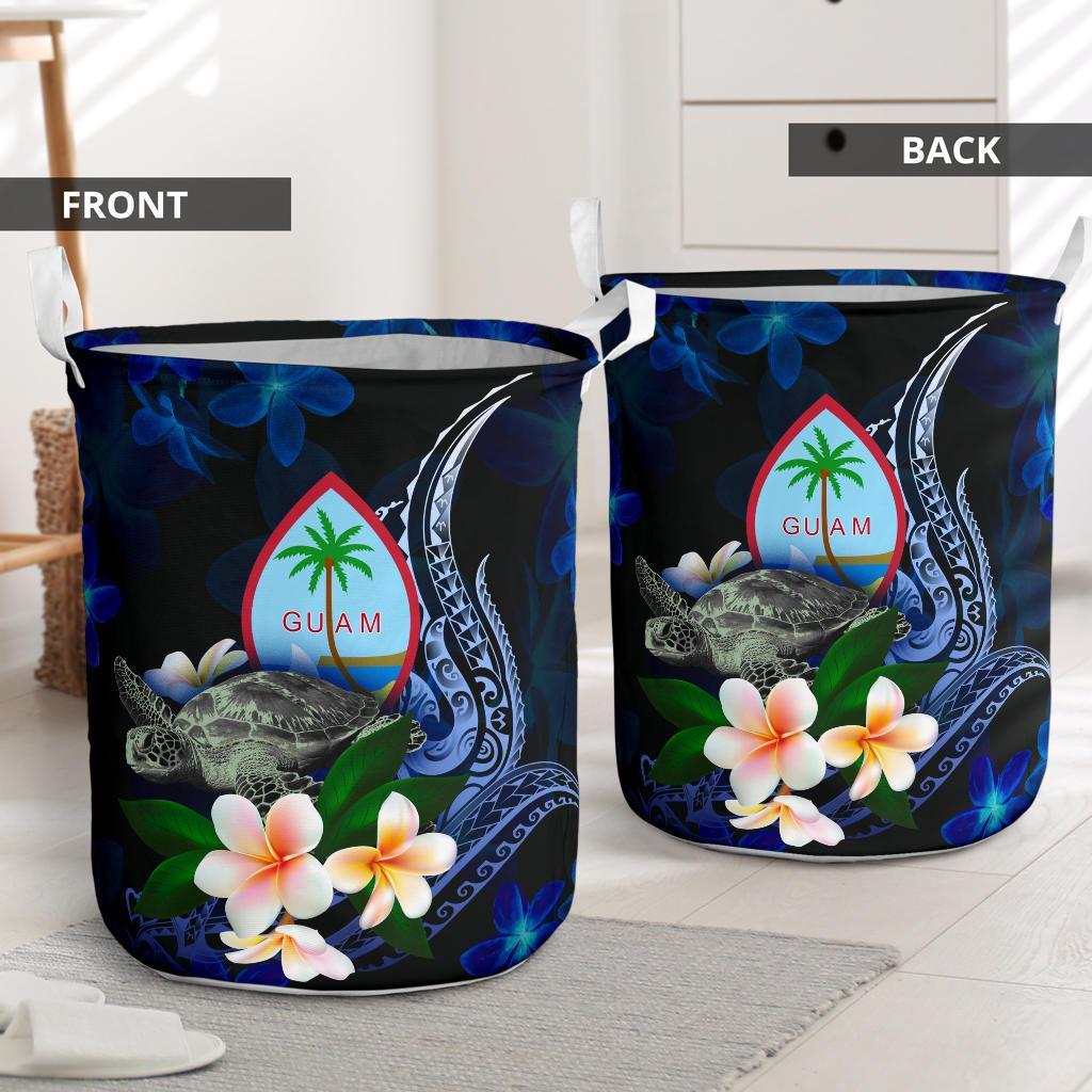 Guam Polynesian Laundry Basket - Turtle With Plumeria Flowers - Polynesian Pride