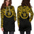 Niue Women Hoodie Dress - Niue Coat Of Arms Polynesian Gold Black - Polynesian Pride