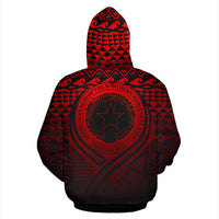 Northern Mariana Islands All Over Hoodie Lift up Red - Polynesian Pride