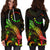 Cook Islands Polynesian Hoodie Dress - Turtle With Blooming Hibiscus Reggae - Polynesian Pride