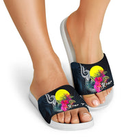 Palau Polynesian Custom Personalised Slide Sandals - Tropical Flower - Polynesian Pride