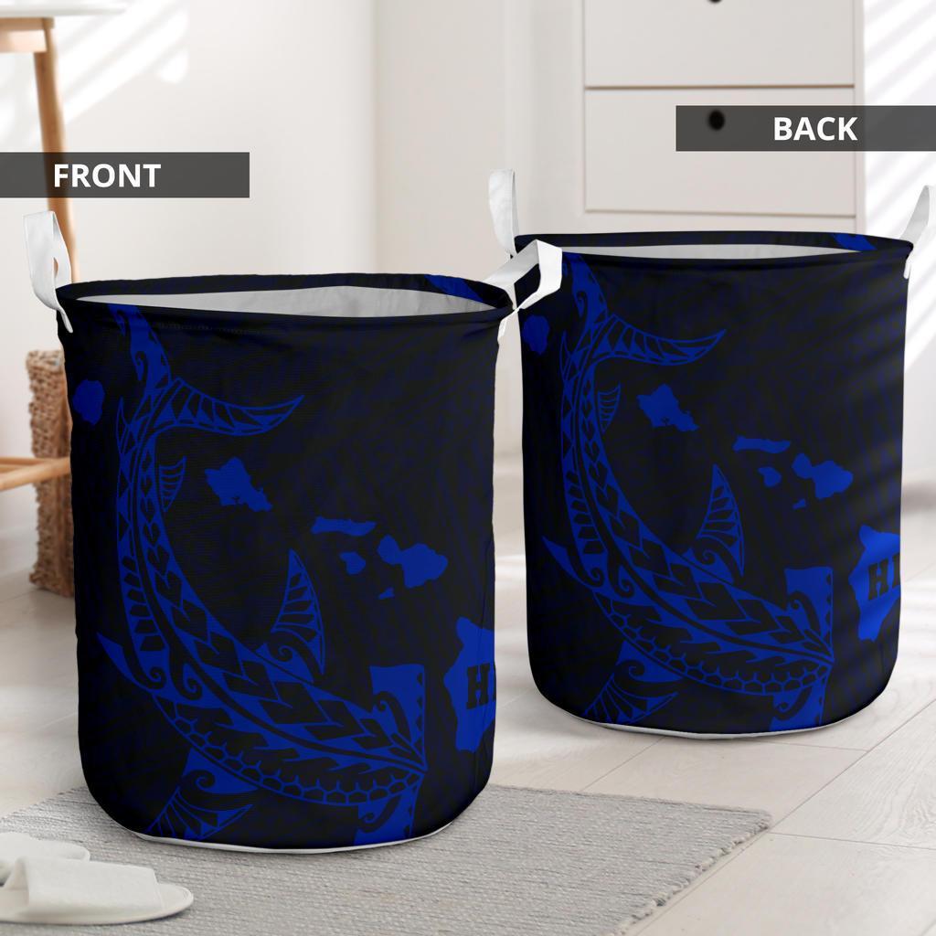 Hawaii Shark Blue Polynesian Laundry Basket AH - Polynesian Pride