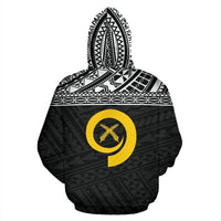 Vanuatu All Over Zip up Hoodie Polynesian Black Version - Polynesian Pride