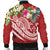 Kosrae Polynesian Men's Bomber Jacket - Summer Plumeria (Red) - Polynesian Pride