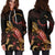 Cook Islands Polynesian Hoodie Dress - Turtle With Blooming Hibiscus Gold - Polynesian Pride