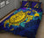 Hawaii Polynesian Quilt Bed Set - Hawaii Yellow Sea Turtle Map & Torquoise Hibiscus - Polynesian Pride