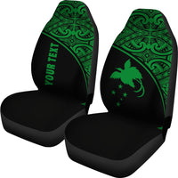 Papua New Guinea Custom Personalised Car Seat Covers - Papua New Guinea FLag Polynesian Green Curve - Polynesian Pride