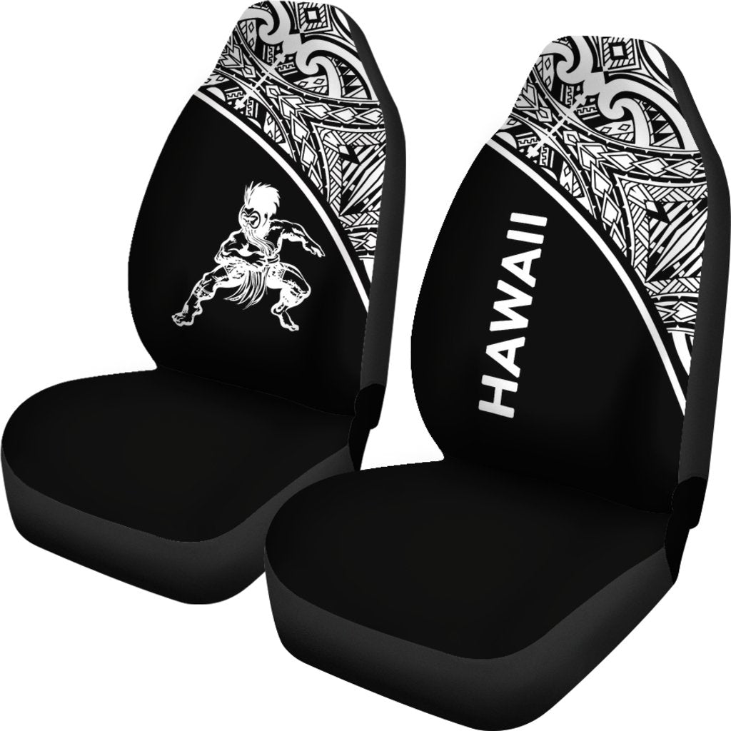 Hawaii Car Seat Covers - Polynesian Warriors Tattoo White Curve - Polynesian Pride