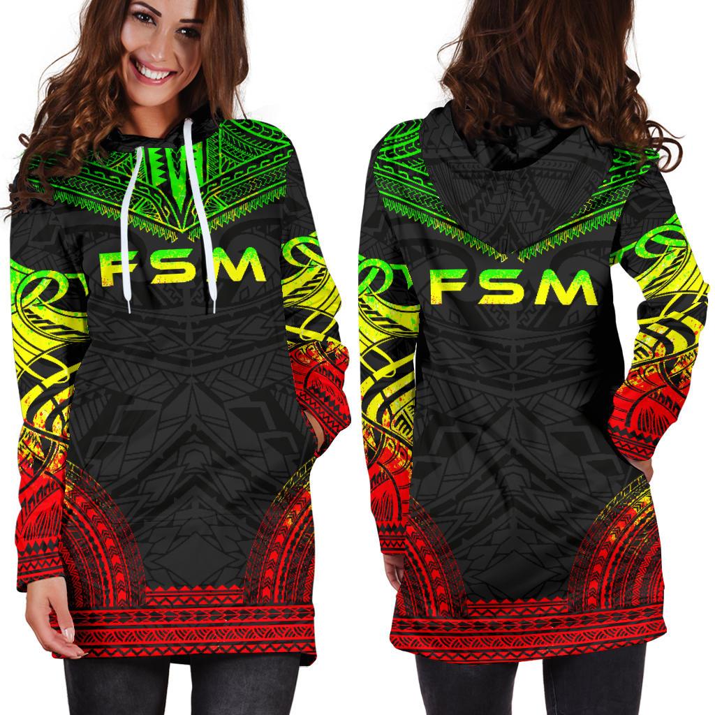 Federated States Of Micronesia Women's Hoodie Dress - Polynesian Reggae Chief - Polynesian Pride