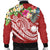 Nauru Polynesian Men's Bomber Jacket - Summer Plumeria (Red) - Polynesian Pride