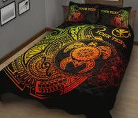 Hawaii Polynesian Personalised Quilt Bed Set - Vintage Polynesian Turtle (Reggae) - Polynesian Pride