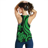 Cook Islands Women's Racerback Tank - Green Tentacle Turtle - Polynesian Pride