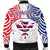 Hawaiian Kanaka Men's Bomber Jacket Flag Nation Demodern White AH - Polynesian Pride