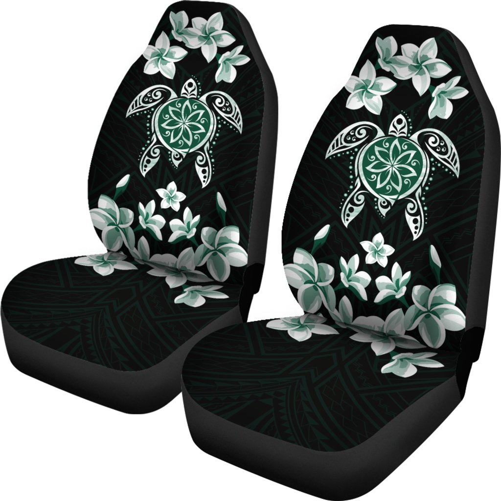 Hawaii Car Seat Covers - Hawaiian Greenie Turtle Plumeria - AH Universal Fit Green - Polynesian Pride