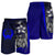 Pohnpei Micronesian Men's Shorts Blue - Turtle With Hook - Polynesian Pride