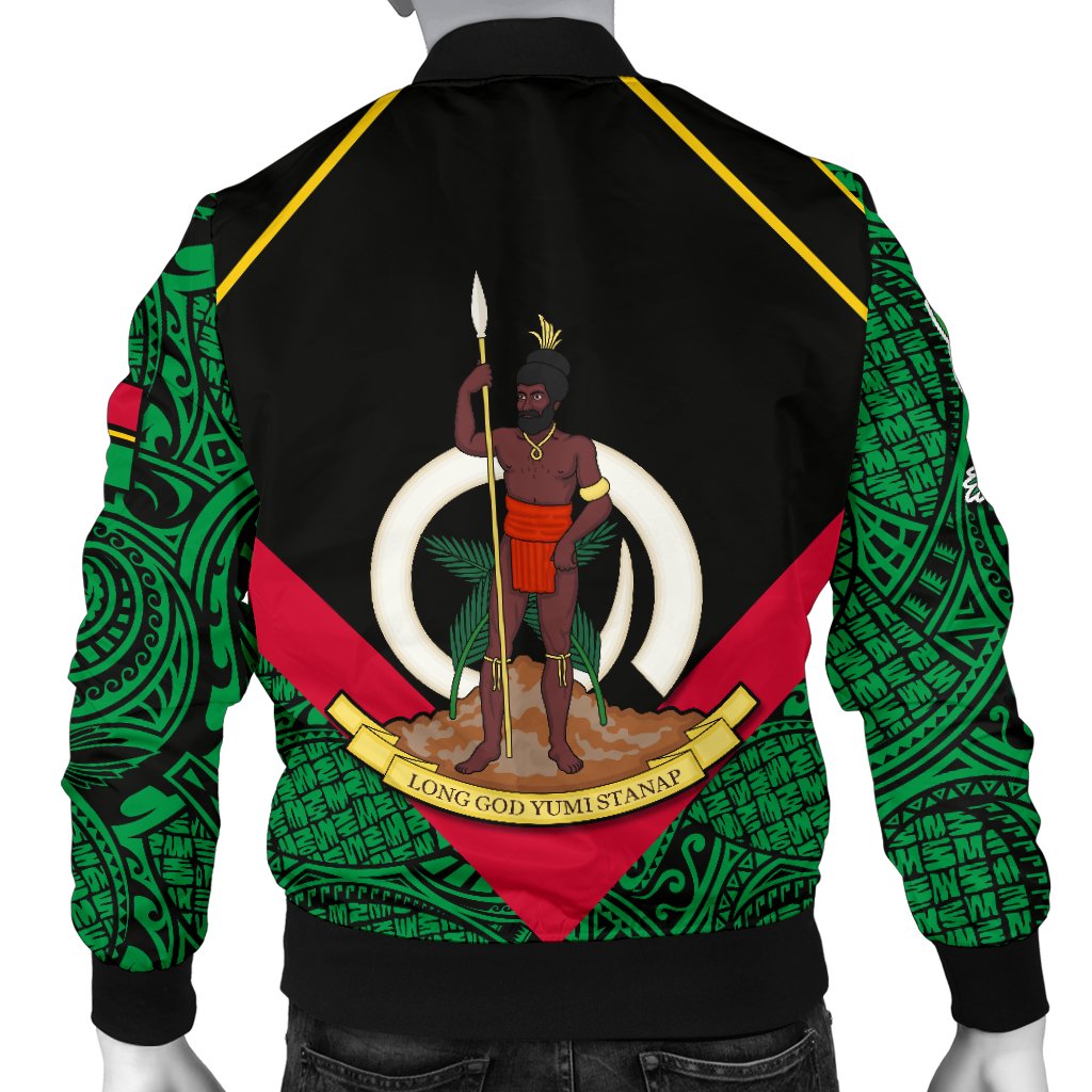 Vanuatu Rugby Men Bomber Jacket Flag Style - Polynesian Pride