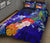 Custom Personalised Chuuk Quilt Bed Set - Humpback Whale with Tropical Flowers (Blue) - Polynesian Pride