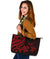 Marshall Islands Large Leather Tote Bag - Tentacle Turtle Red - Polynesian Pride