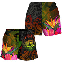 Polynesian Hawaii Polynesian Women's Shorts - Hibiscus and Banana Leaves - Polynesian Pride