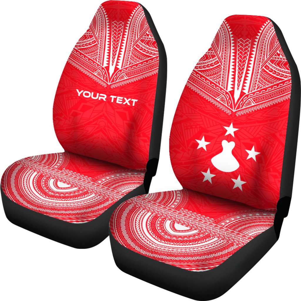 Austral Islands Custom Personalised Car Seat Cover - Austral Islands Flag Polynesian Chief Tattoo Red Version - Polynesian Pride