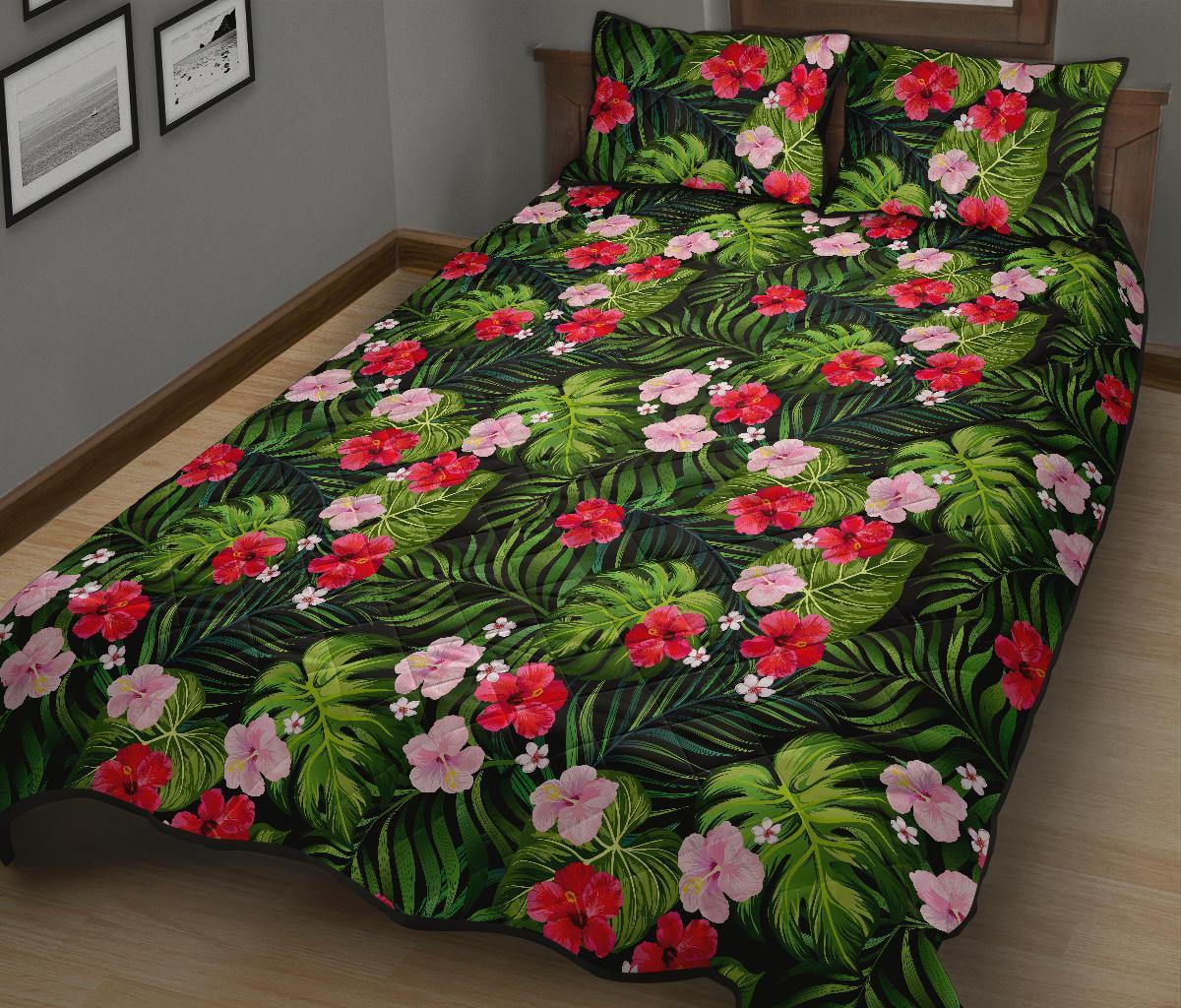 Hawaii Quilt Bed Set Tropical Flower Mix AH - Polynesian Pride