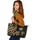 Northern Mariana Large Leather Tote Bag - Tentacle Turtle Gold - Polynesian Pride