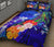 Polynesian Hawaii Custom Personalised Quilt Bed Set - Humpback Whale with Tropical Flowers (Blue) - Polynesian Pride