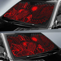 Northern Mariana Islands Auto Sun Shades Turtle Hibiscus Red - Polynesian Pride