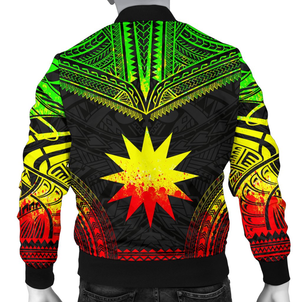 Nauru Polynesian Chief Men's Bomber Jacket - Reggae Version - Polynesian Pride
