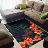 Hibiscus Palm Background Area Rug AH - Polynesian Pride