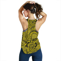 Polynesian Maori Lauhala Yellow Women's Racerback Tank Top - Polynesian Pride